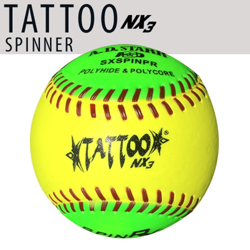 AD Starr Tattoo NX3 Spinner 12 Batting Practice Slowpitch Softballs – SXSPINPR