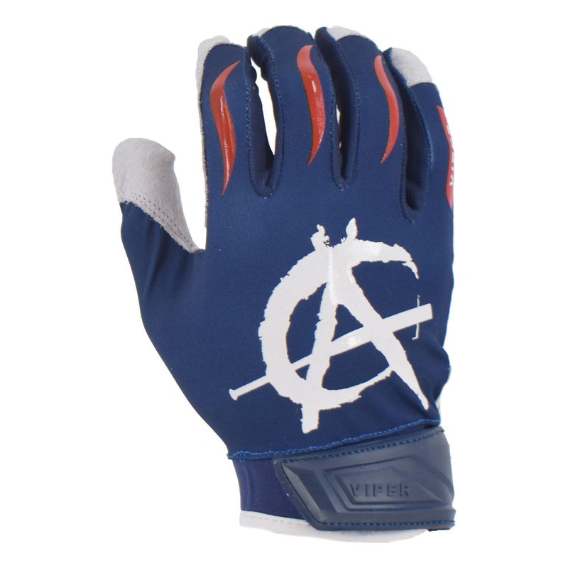 Viper Lite Premium Batting Gloves Leather Palm – Anarchy Edition Navy/Red/White
