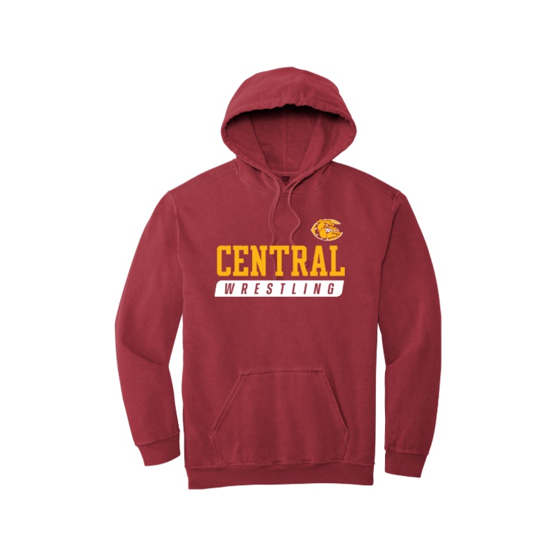 West Allis Central Wrestling Comfort Colors Garment-Dyed Hooded Sweatshirt
