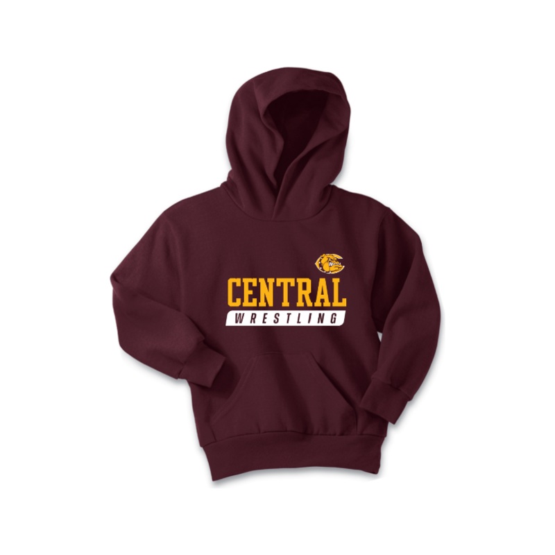 West Allis Central Wrestling Port & Company – Youth Core Fleece Pullover Hooded Sweatshirt. PC90YH