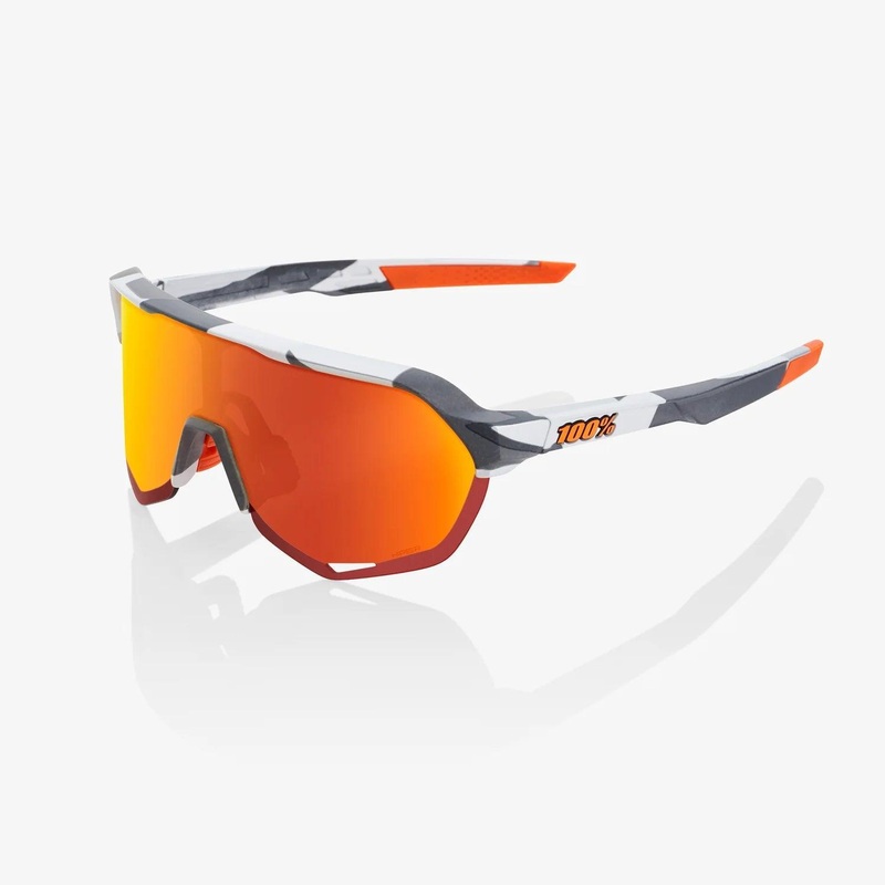 100 Percent Sunglasses – S2 – Soft Tact Grey Camo – HiPER Red Multilayer Mirror Lens