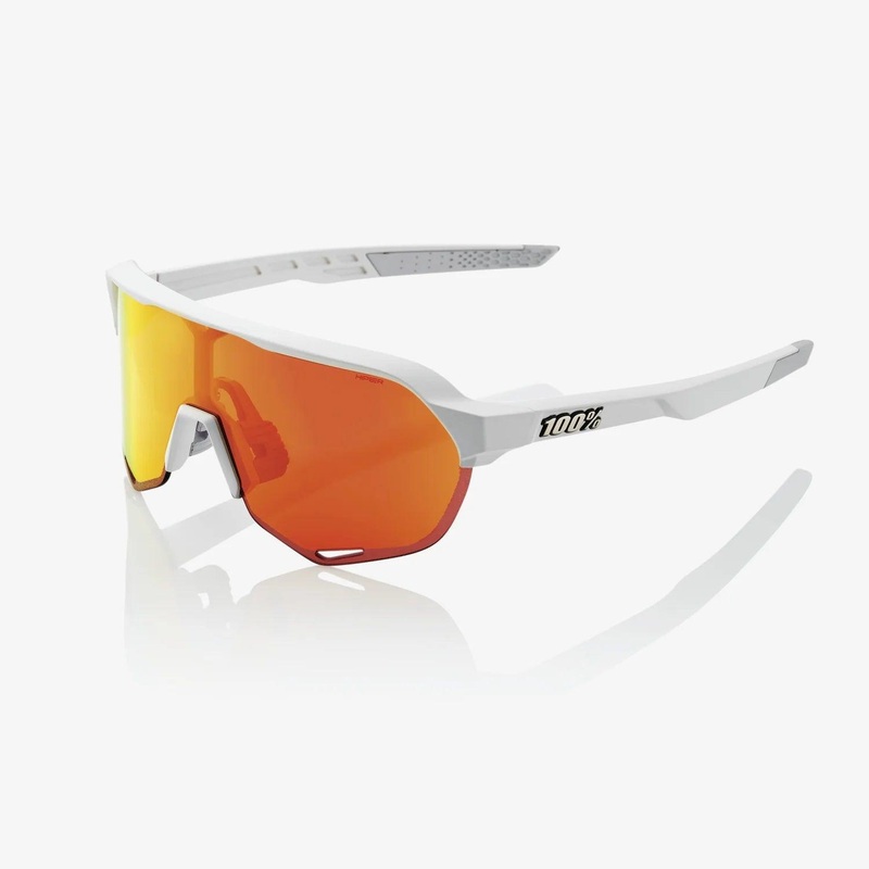 100 Percent Sunglasses – S2 – Soft Tact Off White – HiPER Red Multilayer Mirror Lens