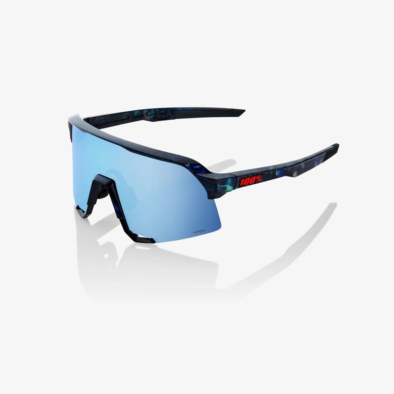 100 Percent Sunglasses – S3 – Black Holographic – HiPER Blue Multilayer Mirror Lens