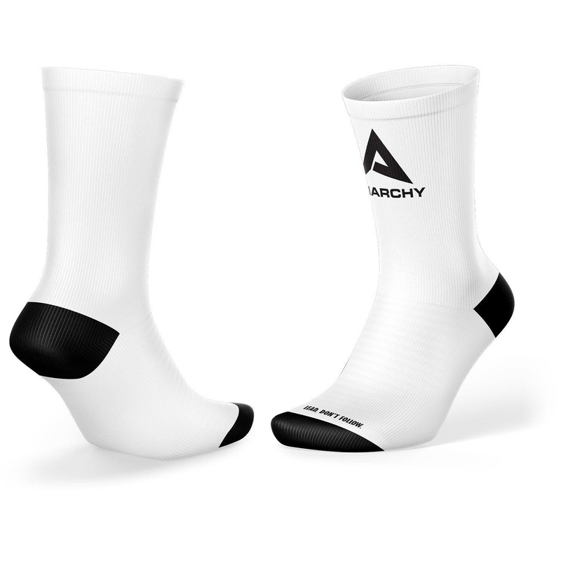 Anarchy Performance Sports Socks – White – Big Logo