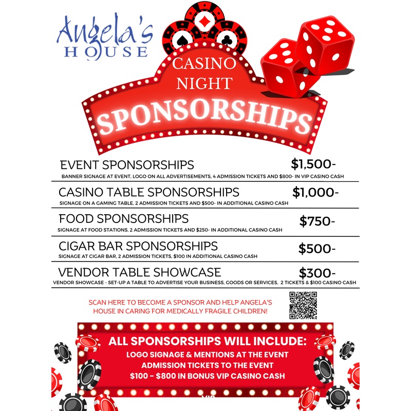 CHARITY CASINO SPONSORSHIPS|EVENT SPONSOR|CASINO TABLE SPONSOR|FOOD SPONSOR|CIGAR BAR SPONSOR|VENDOR TABLE SPONSOR