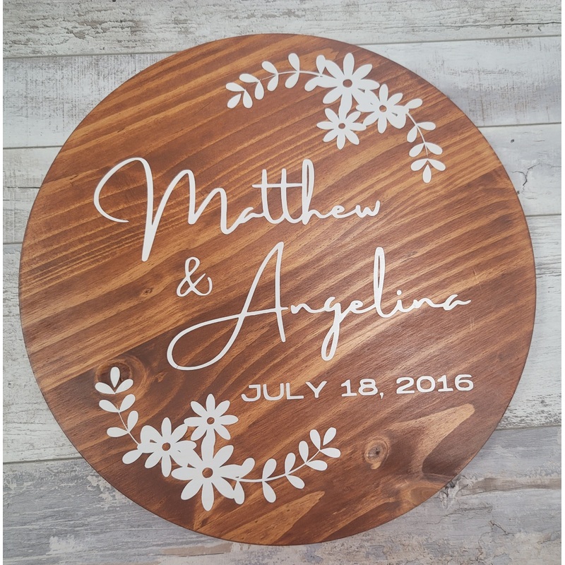 Wood Circle Sign