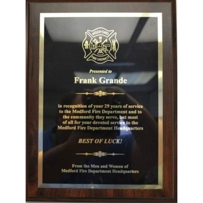 Wooden Traditional Award with Metal Plate