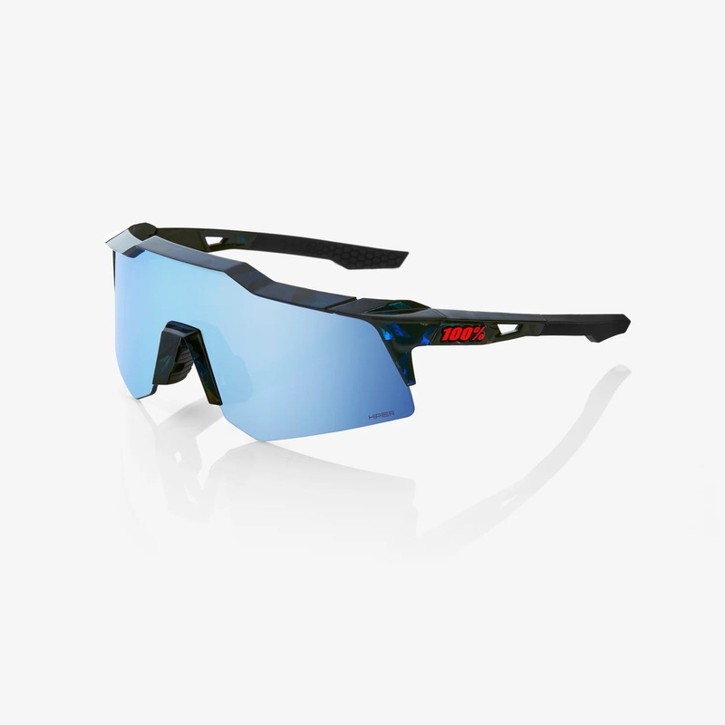 100 Percent Sunglasses – SPEEDCRAFT XS – Black Holographic – HiPER Blue Multilayer Mirror Lens