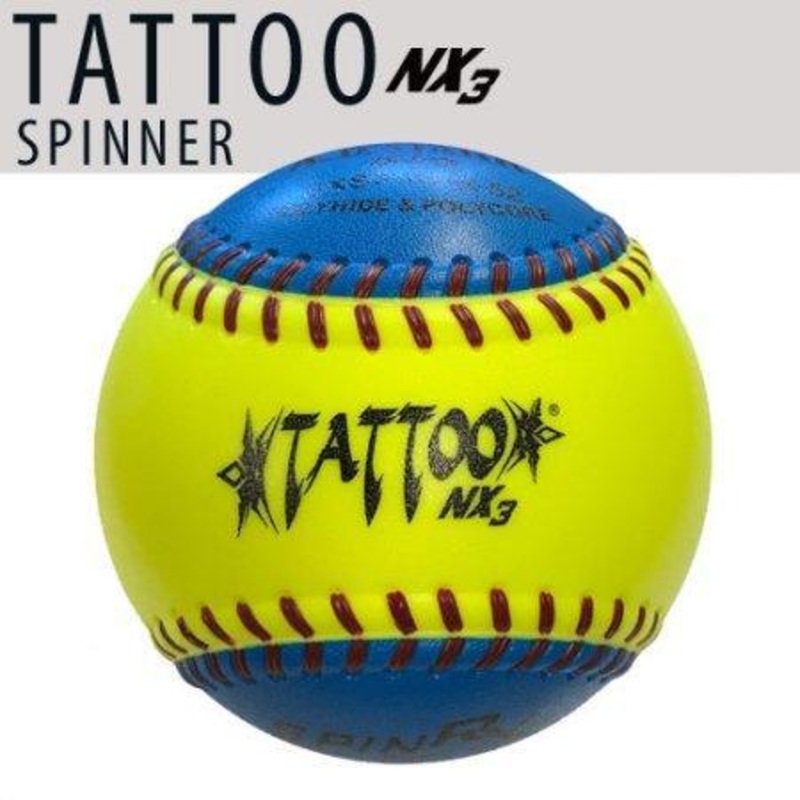 AD Starr Tattoo NX3 Spinner 52COR 12 (All Bats) Batting Practice Slowpitch Softballs – SXSPINPR-52