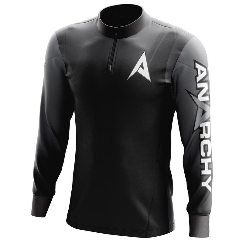 Anarchy Bat Company Long Sleeve Quarter Zip – Gray/Black Fade