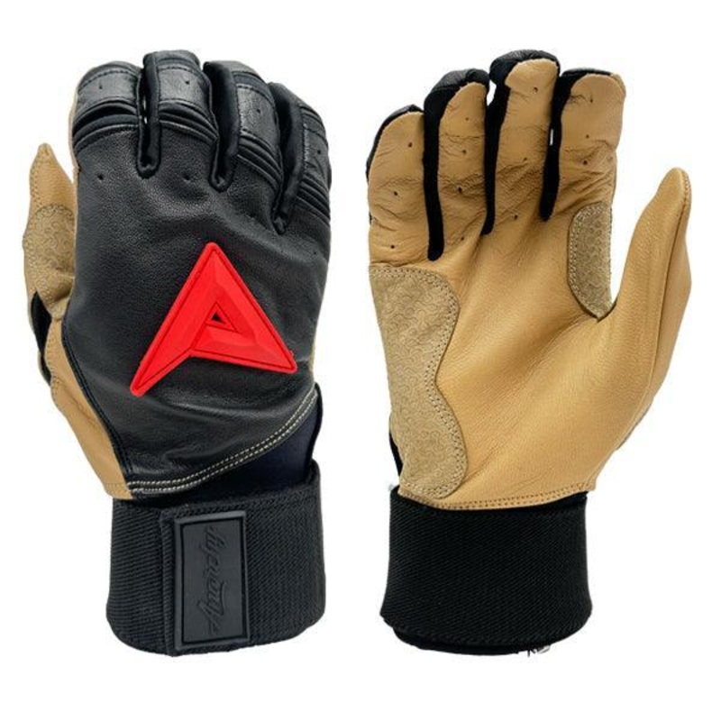 Anarchy Grindstone Long Cuff Batting Glove – Black/Tan/Red