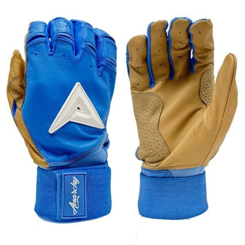 Anarchy Grindstone Long Cuff Batting Glove – Carolina/Tan/White