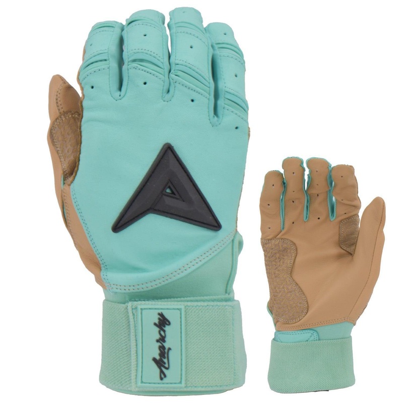Anarchy Grindstone Long Cuff Batting Glove – Mint/Tan/Black