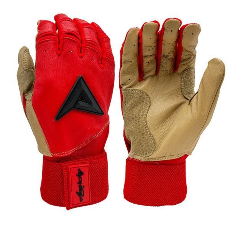 Anarchy Grindstone Long Cuff Batting Glove – Red/Tan/Black