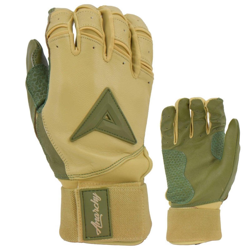 Anarchy Grindstone Long Cuff Batting Glove – Tan/OD Green