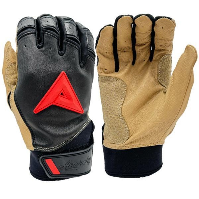 Anarchy Grindstone Short Cuff Batting Glove – Black/Tan/Red