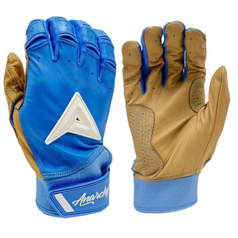 Anarchy Grindstone Short Cuff Batting Glove – Carolina/Tan/White