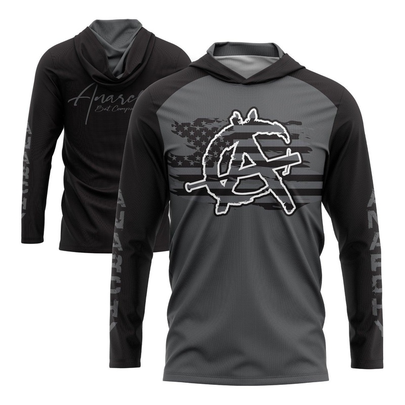 Anarchy Hooded Long Sleeve Tee – Black/Charcoal