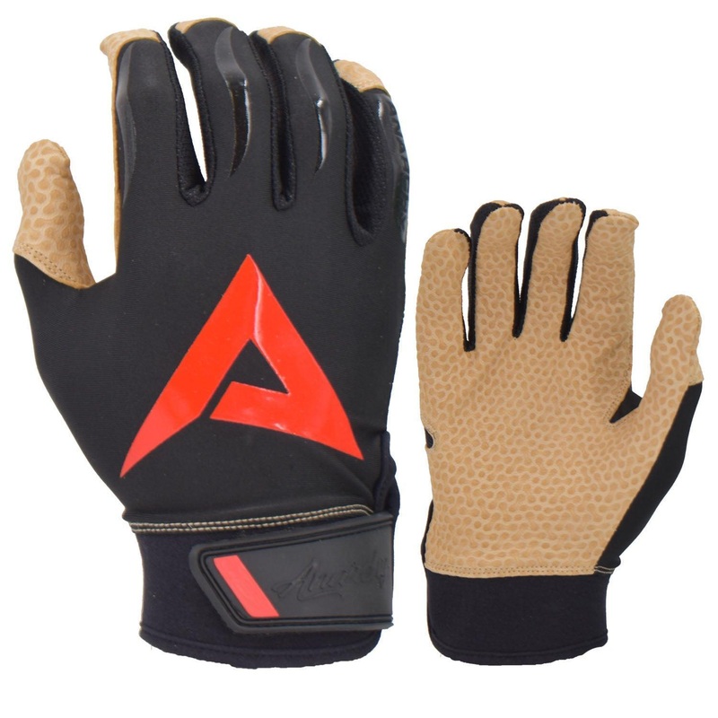 Anarchy Pro Grip Batting Gloves – Black/Tan/Red