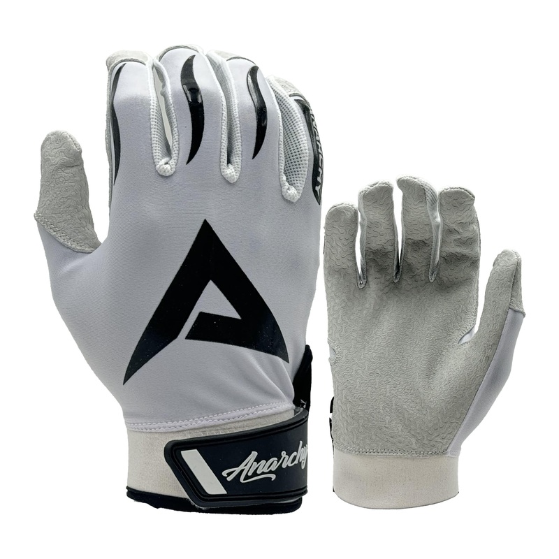 Anarchy Pro Grip Batting Gloves – White/Black