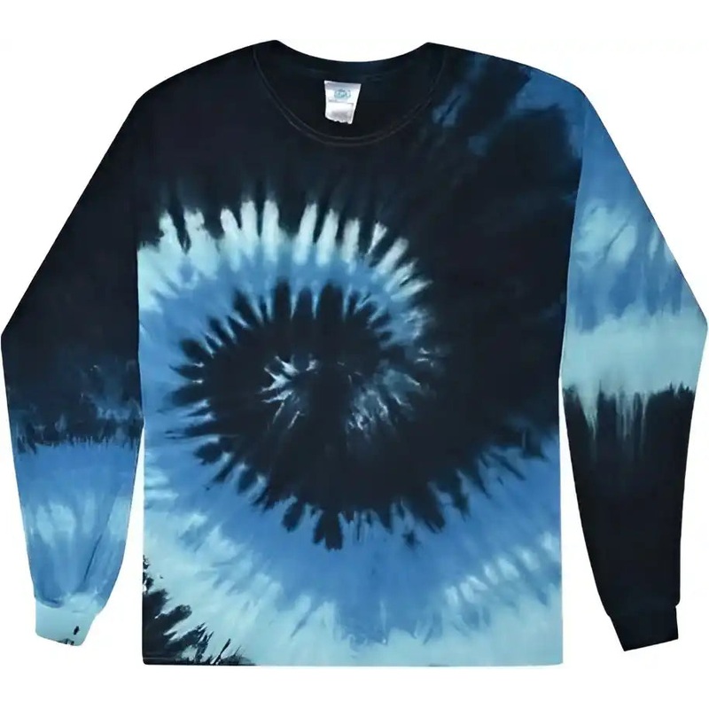 Colortone 2000Y Youth Tie-Dyed Long Sleeve T-Shirt – Blue Ocean