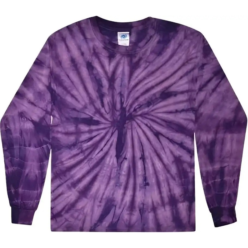 Colortone 2000Y Youth Tie-Dyed Long Sleeve T-Shirt – Spider Purple