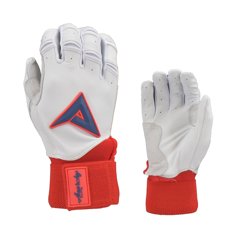 Anarchy Grindstone Long Cuff Batting Glove – Whiteout – Red/Navy