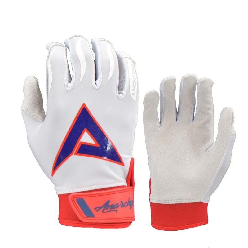 Anarchy Pro Grip Batting Gloves – Whiteout – Navy/Red