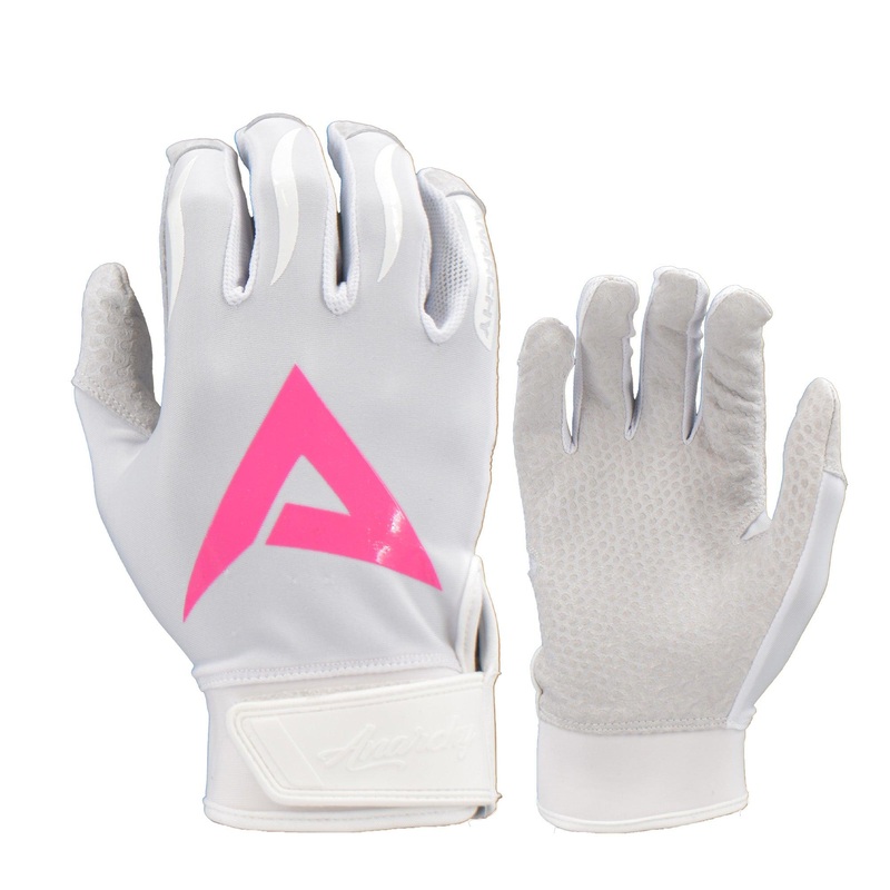 Anarchy Pro Grip Batting Gloves – Whiteout – Pink