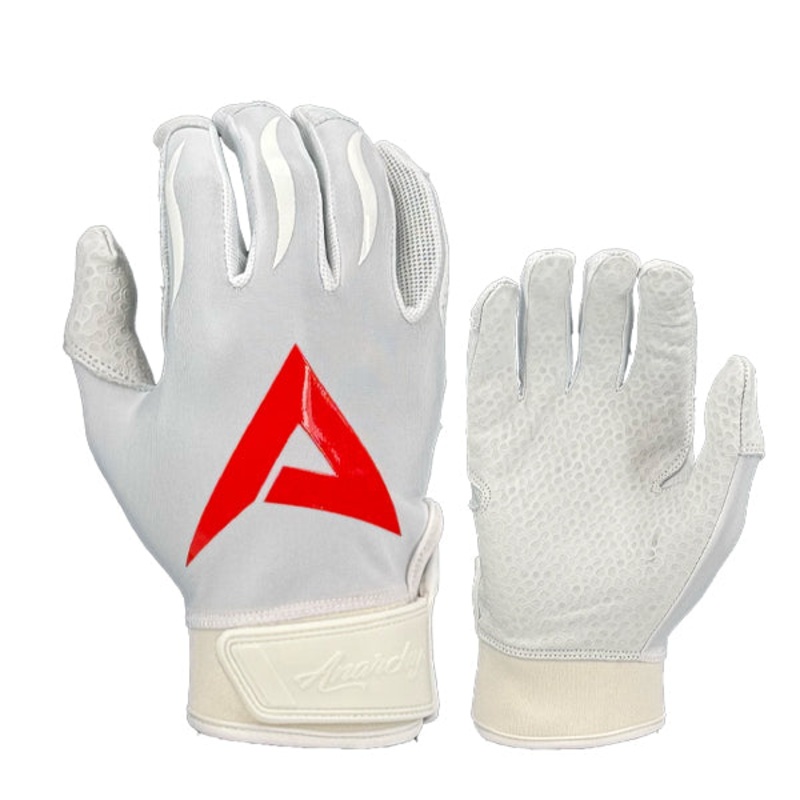 Anarchy Pro Grip Batting Gloves – Whiteout – Red
