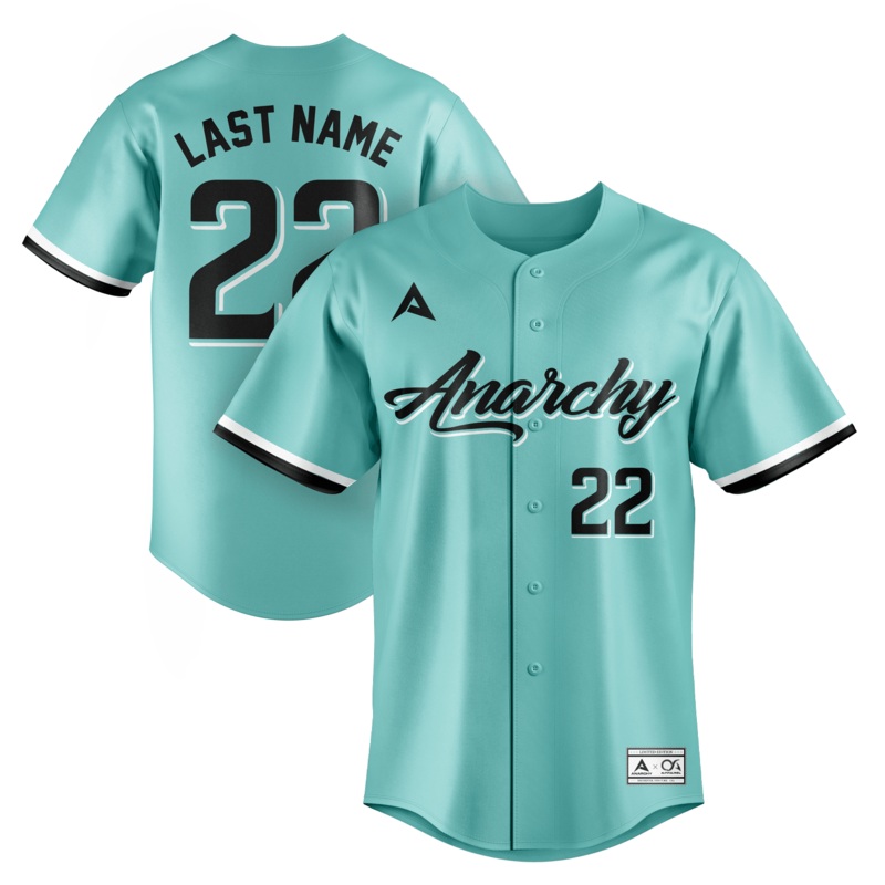 Anarchy Short Sleeve Full Button Jersey (Customized Buy-In) – Mint/Black