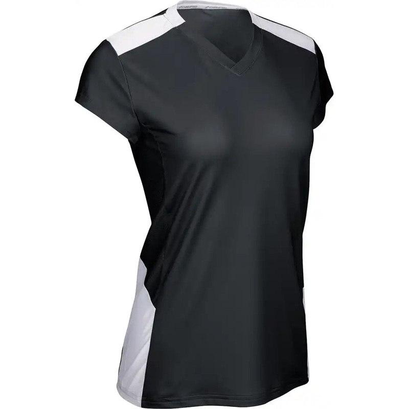 Champro VJ12 Point Cap Sleeve Girls Volleyball Jersey – Black