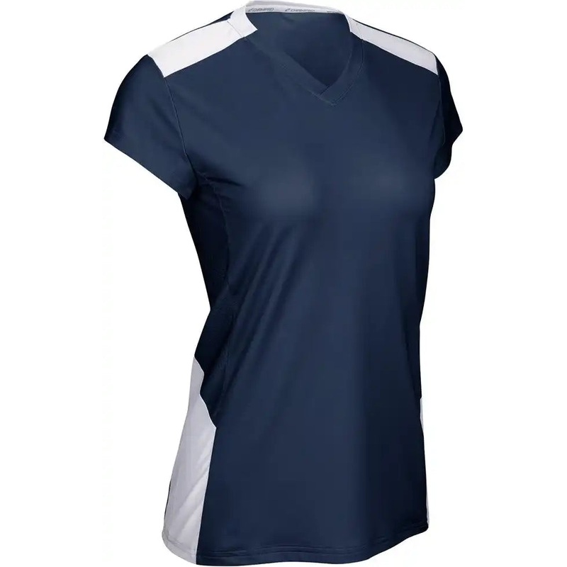 Champro VJ12 Point Cap Sleeve Girls Volleyball Jersey – Navy White