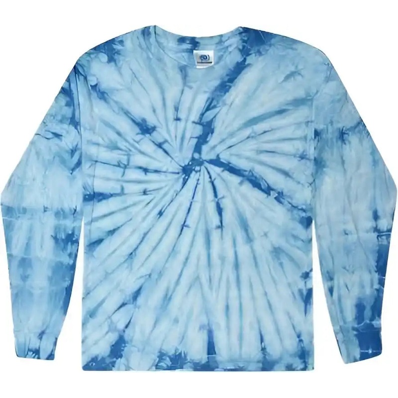 Colortone 2000Y Youth Tie-Dyed Long Sleeve T-Shirt – Spider Baby Blue