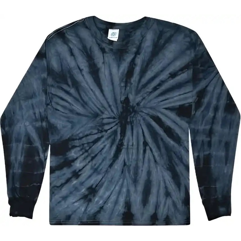 Colortone 2000Y Youth Tie-Dyed Long Sleeve T-Shirt – Spider Navy