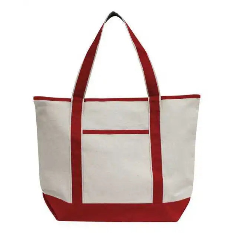 Oad OAD103 Promotional Heavyweight Large Boat Tote – Natural Red