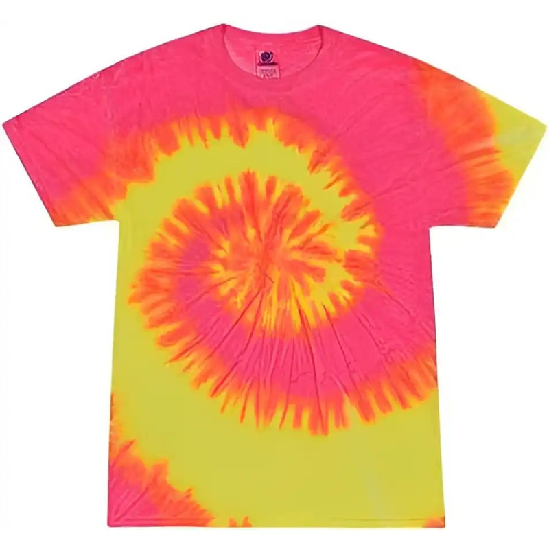 Colortone 1000Y Youth Multi-Color Tie-Dyed T-Shirt – Fluorescent Swirl