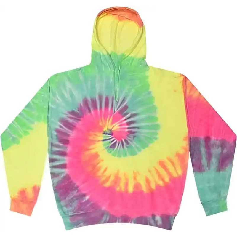Colortone 8777 Tie-Dyed Hooded Sweatshirt – Minty Rainbow