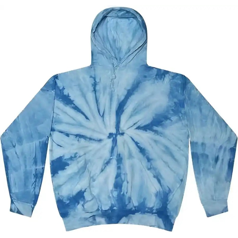 Colortone 8777 Tie-Dyed Hooded Sweatshirt – Spider Baby Blue