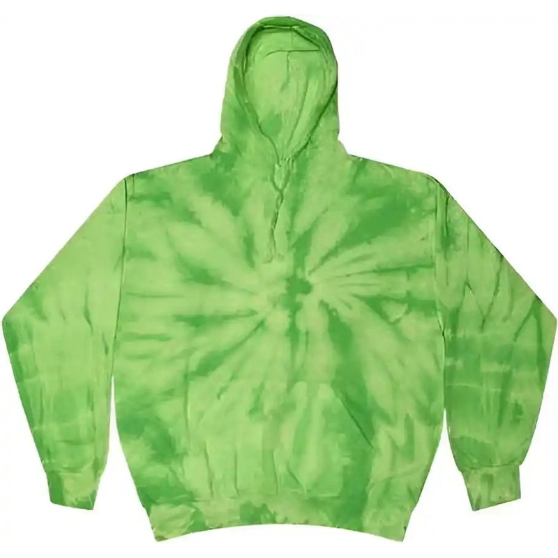 Colortone 8777 Tie-Dyed Hooded Sweatshirt – Spider Lime