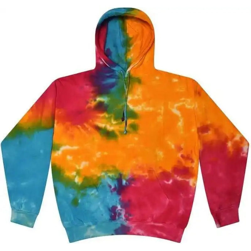 Colortone 8777Y Youth Tie-Dyed Hooded Sweatshirt – Multi Rainbow
