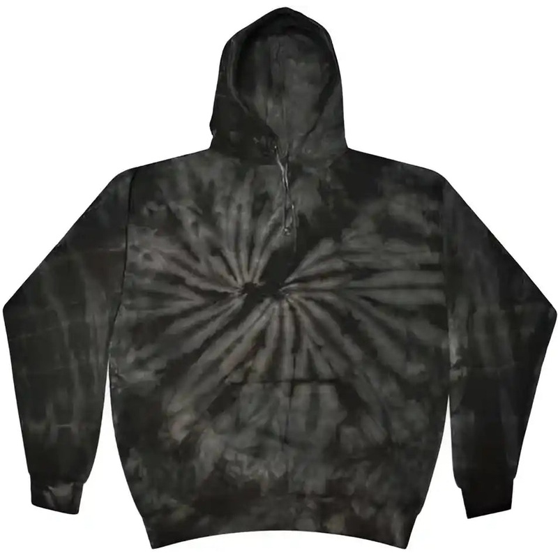 Colortone 8777Y Youth Tie-Dyed Hooded Sweatshirt – Spider Black