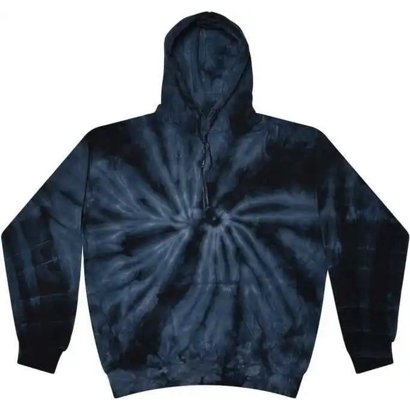 Colortone 8777Y Youth Tie-Dyed Hooded Sweatshirt – Spider Navy