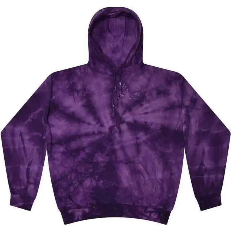 Colortone 8777Y Youth Tie-Dyed Hooded Sweatshirt – Spider Purple