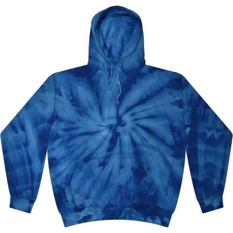 Colortone 8777Y Youth Tie-Dyed Hooded Sweatshirt – Spider Royal