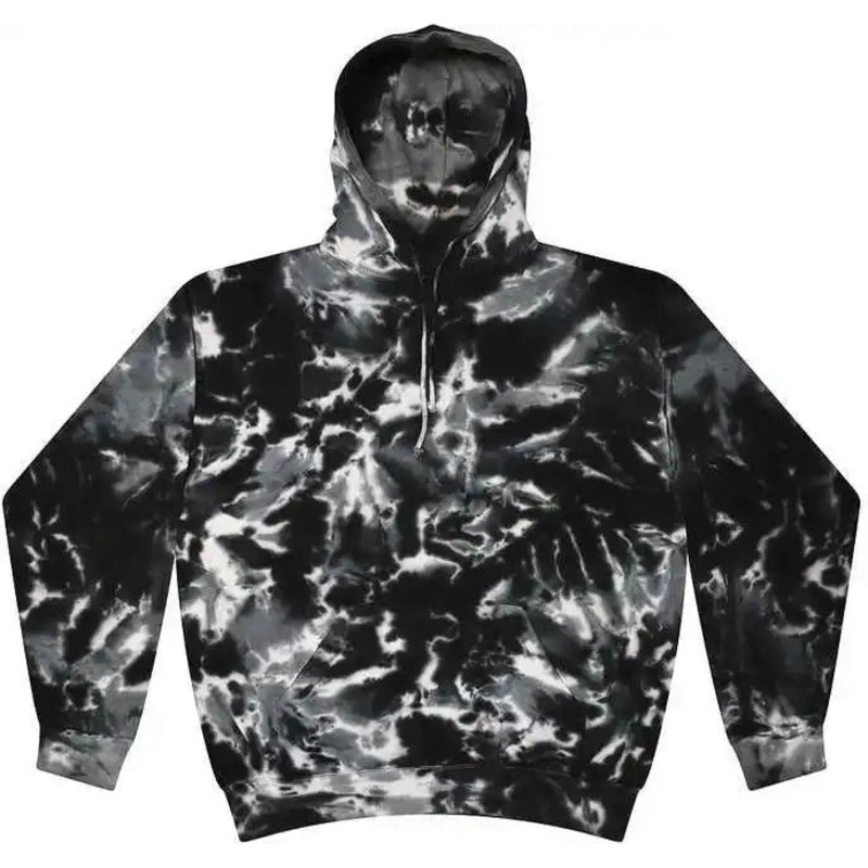 Colortone 8777 Tie-Dyed Hooded Sweatshirt – Multi Black
