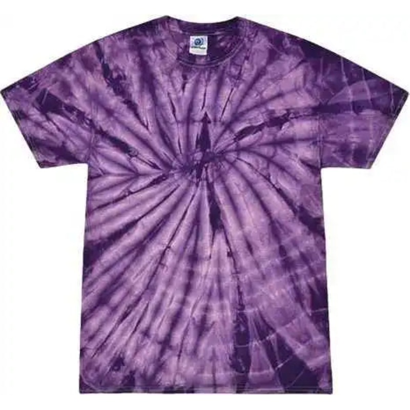 Colortone 1000Y Youth Multi-Color Tie-Dyed T-Shirt – Spider Purple