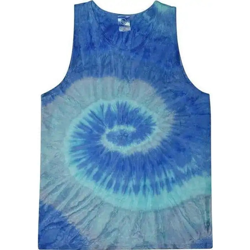 Colortone 3500 Unisex Tie-Dyed Tank Top – Blue Jerry