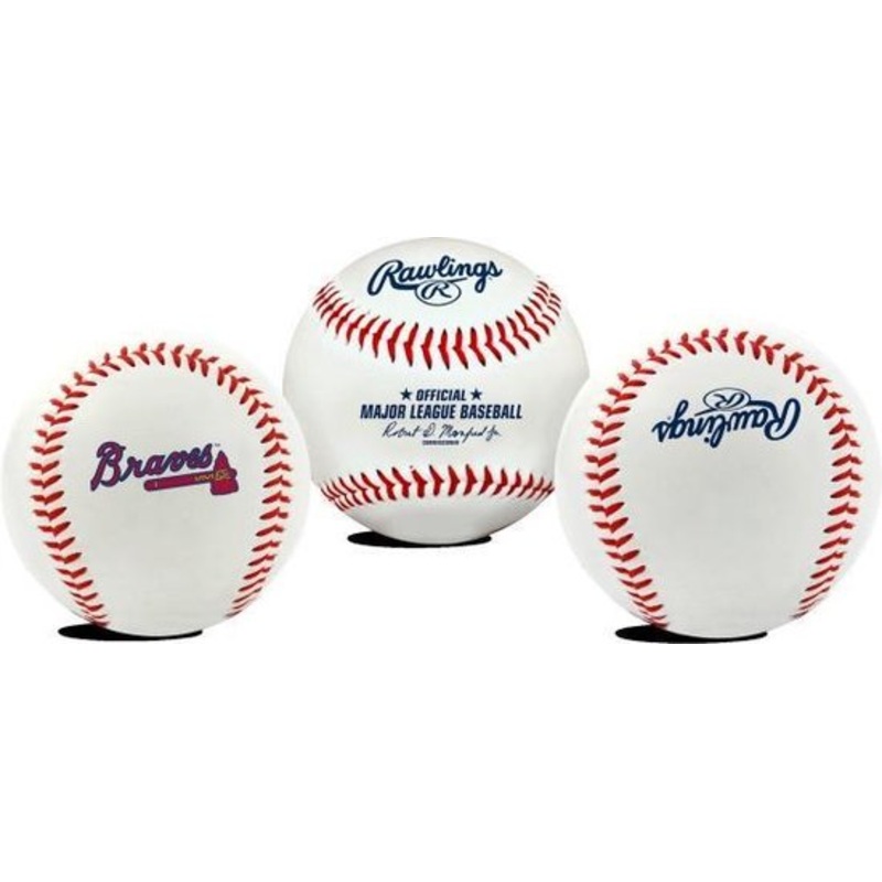 Leren honkbal met MLB team logo – officile maat 9 inch – Braves