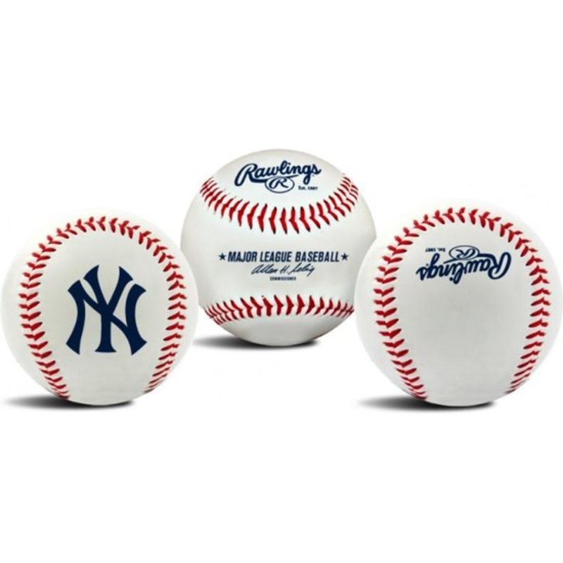 Leren honkbal met MLB team logo – officile maat 9 inch – NY Yankees